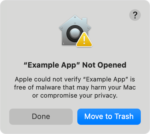 macOS alert about an app Apple cannot check